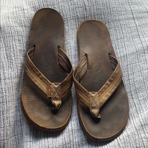 Tan Rainbow Flip Flops